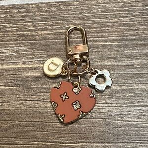 Brown D Keychain